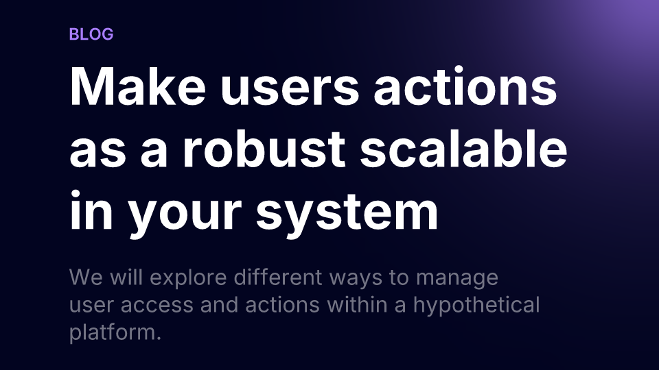 Manage your users' actions efficiently thanks to a robust, scalable system